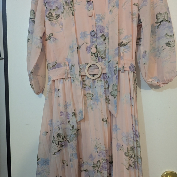 🌸 Floral Chiffon Maxi Dress – Made in India – Size Medium 🌸 - Picture 5 of 6